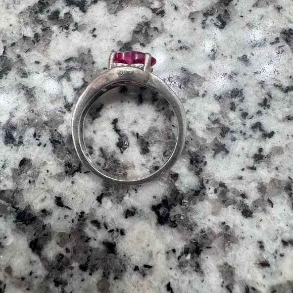Kay Jewelers Ruby Heart Ring with Silver Band - Picture 3 of 3